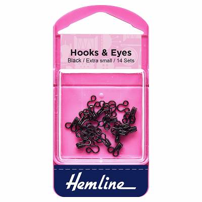 H401.0 Hooks and Eyes: Black - Size 0 